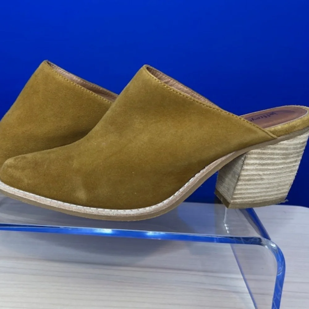 JEFFREY CAMPBELL - "FAVELA" MULES" in Cognac Suede - Size 9 - Picture 5 of 8